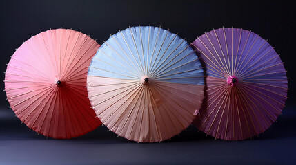 Assortment of Traditional Japanese Umbrellas