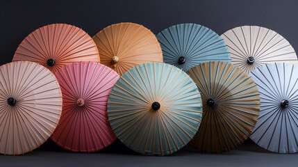 Assortment of Traditional Japanese Umbrellas - Powered by Adobe