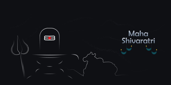Maha shivratri festival dots vector design background.