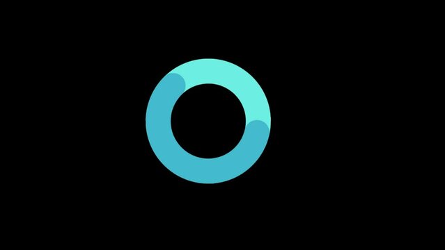 Animation of a blue circle object on a black screen.