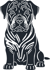 Young mastiff puppy, vector illustration - 742732121