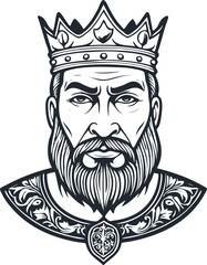 Medieval king, vector illustration - 742733110