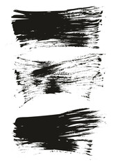 Hand Drawn Flat Fan Brush Thin Long Background High Detail Abstract Vector Background Set 