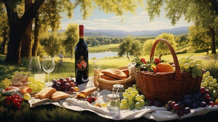 friends picnic wine
