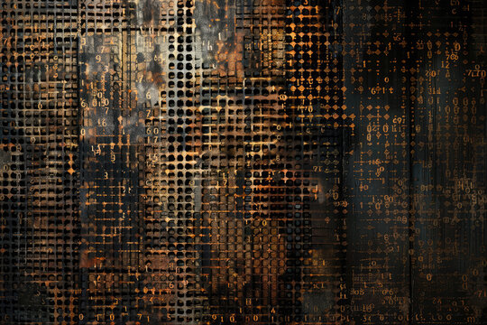 texture of brown and black alphanumeric codes