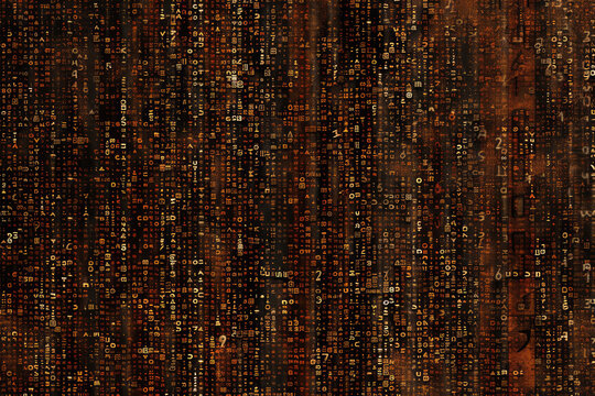 texture of brown and black alphanumeric codes