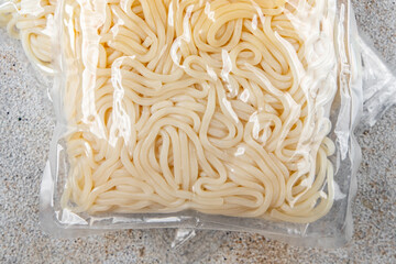 udon packaged noodles japanese cuisine wheat flour tasty fresh healthy eating cooking appetizer...