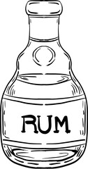 sketch alcohol rum hand drawn