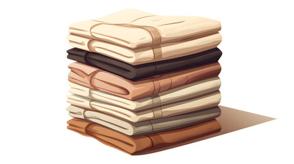 Flat illustration stack of clothes in a nude color on a white background