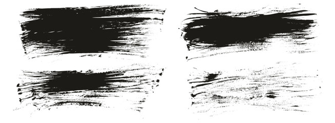 Hand Drawn Flat Fan Brush Thin Long Background High Detail Abstract Vector Background Set 