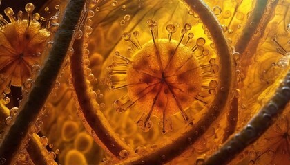 ウイルスのイメージ　新型　免疫細胞　構造