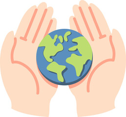 Hands holding world earth vector