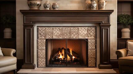 contemporary tile fireplace