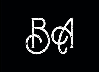 BA letter logo and monogram logo design