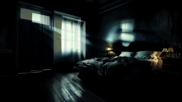 Eerie Encounter: Ghost Shadow in Bedroom