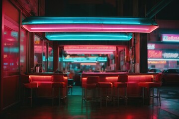 Fototapeta na wymiar neon bar
