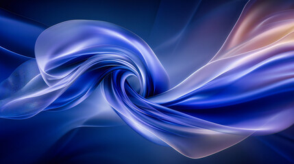Naklejka premium Digital Wave: Smooth Blue and Purple Lines in a Dark Background, Symbolizing Flow and Motion