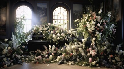condolences flower funeral - obrazy, fototapety, plakaty