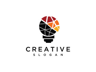 Light bulb logo template vector .Light bulb symbol design logo