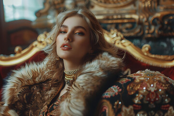 Bold and Beautiful: Russian Model in Edgy Fashion Ensemble