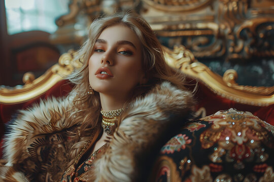 Bold and Beautiful: Russian Model in Edgy Fashion Ensemble