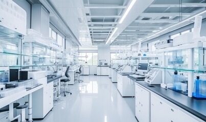 Busy Lab Filled With Extensive Laboratory Equipment - obrazy, fototapety, plakaty