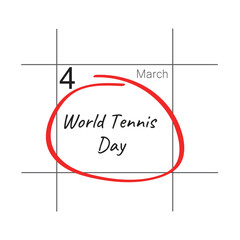 World Tennis Day Vector Illustration.