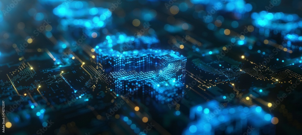Aufkleber digital dollar money currency. wireless payment technology concept. generative ai technology.