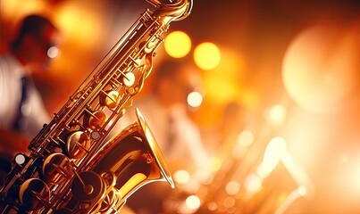 Close-Up of Saxophone on Stage
