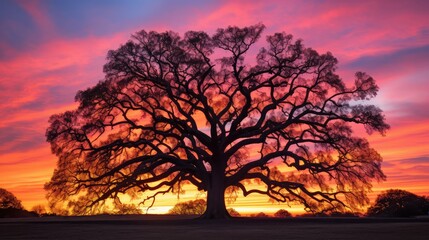 nature white oak silhouette