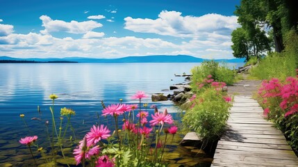 nature vermont lake champlain - obrazy, fototapety, plakaty
