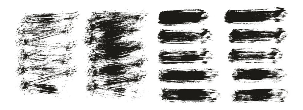 Hand Drawn Round Brush Thin Short Background & Straight Lines Mix Artist Brush High Detail Abstract Vector Background Mix Set 