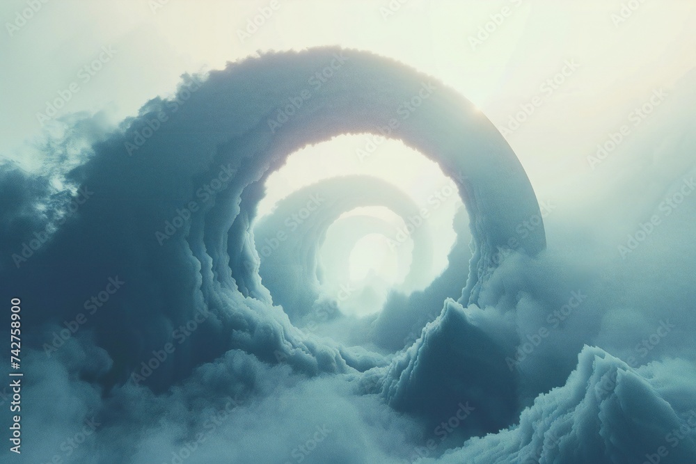 Wall mural abstract afterlife minimal background generative ai