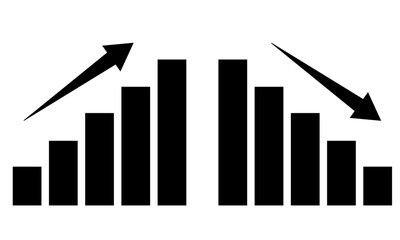 棒グラフセット　下降　上昇　矢印
