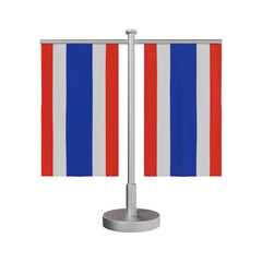 Table Stand with flags Thailand 3d illustration