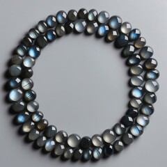 Obraz premium Serene Light Gray Background with Gray and Blue Translucent Stone Circle Frame