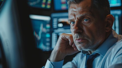 Portrait of Professional Middle Aged Trader Working on a Stock Exchange. Stylish Adult Man Communicating Buy and Sell Orders on a Call and Showing Hand Signals to an Arbitrage Broker