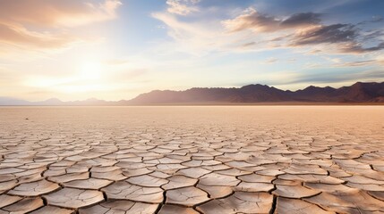 barren dry lake bed
