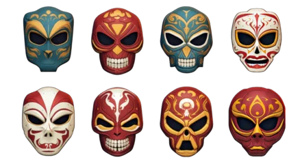 Glasbilder Schädel mariachi marvel masks png / transparent