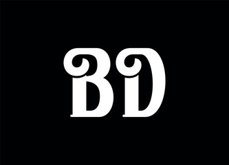 BD letter logo design and monogram logo design