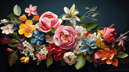 Plexiglas foto achterwand blooms drawn flowers © PikePicture