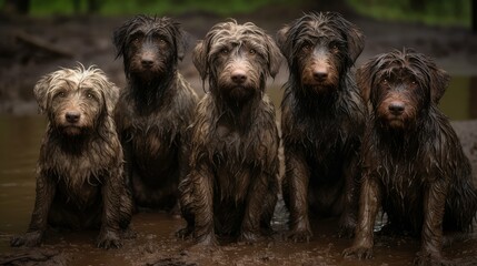 muddy dirty dogs