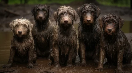 Foto op Canvas muddy dirty dogs © PikePicture