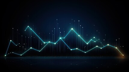 glowing business chart consisting of arrows up