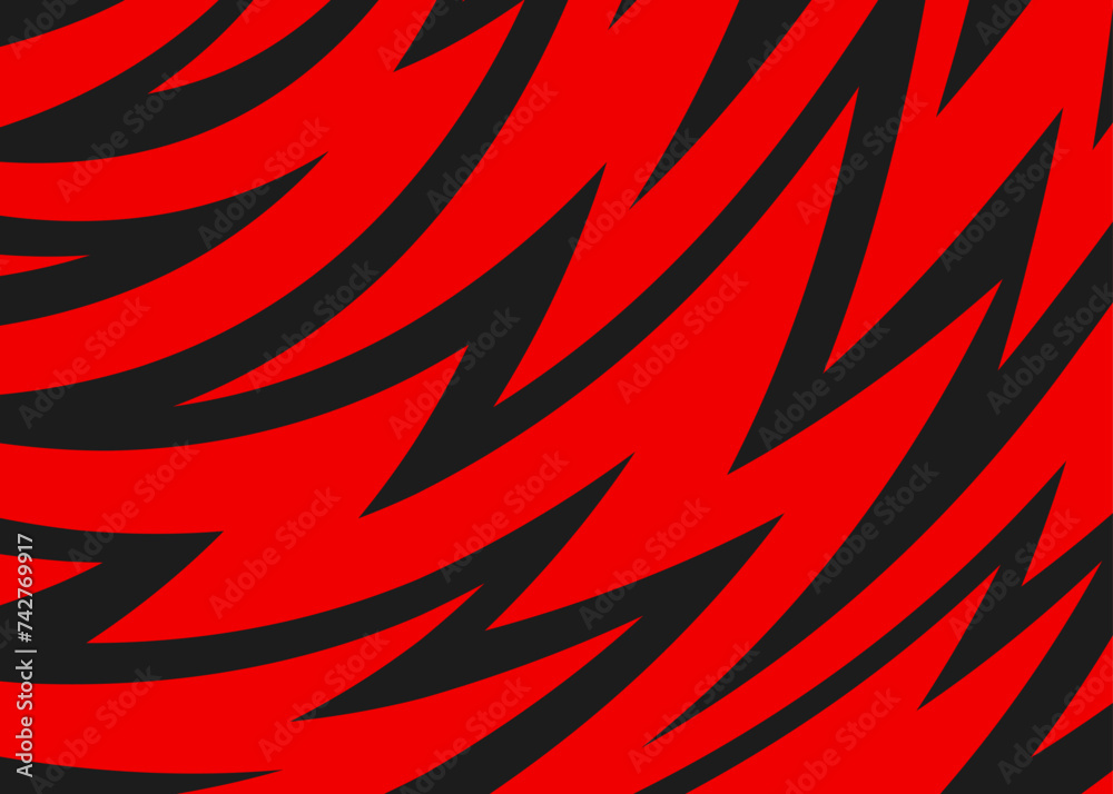 Poster abstract background with seamless curved sharp zigzag line pattern