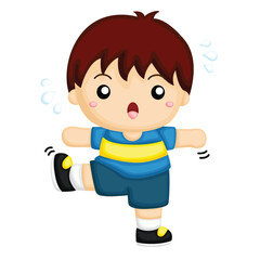 Cute Kids Doing Healthy Lifetyle Workout Exercise Activity Cartoon Illustration vector Clipart Sticker Decoration