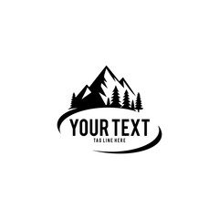 Simple Logo Mountain Vector On white background