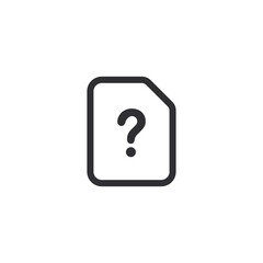 Document icon. Profile sign. Paper icon. Question mark symbol. Help sign. File document. Faq icon. Worksheet sign. File icon. Manual file. Office documents. Unknown file. List of questions. Survey