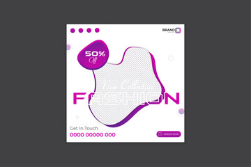 Fashion sale social media post design template.fb or instagram social media banner design template.