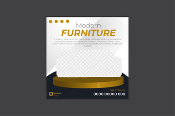 Modern furniture social media post design template.